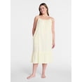 thumbnail image 2 of Joyspun Women's Seersucker Midi Sleep Gown with Shoulder Tie, Sizes XS to 3X, 2 of 6