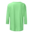 thumbnail image 5 of GEWSEY Womens Summer Tops Fashion Cute Daisy Print Shirts 3/4 Sleeve Casual Crewneck T Shirt Trendy Plus Size Tunic Blouses Green, XXL, 5 of 5