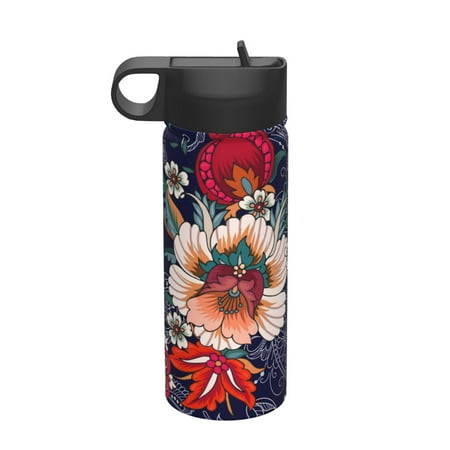 

Adobk Paisley2 Print Water Bottle 18oz Sports Insulated Kettle for Cycling Gym Basketball Outdoor Suitable as a Present