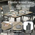 thumbnail image 2 of ELPOSUN 7-Piece Outdoor Patio Dining Set ,Plastic-Wood Table & Textilene Chairs Set, Outdoor Furniture Dining Table Set, Garden Porch Backyard,Brown desktop，Dark gray, 2 of 6