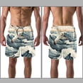 thumbnail image 3 of luoweisi Men's Beach Shorts Quick Dry Swim Trunks with Mesh Lining Seagull 2XL, 3 of 5