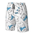 thumbnail image 6 of Uemuo Scarf Bear Pattern Men's Swim Trunks Hawaiian Beach Bathing Suit Swimsuits Beach Quick-Dry Shorts with Pockets-3X-Large, 6 of 9