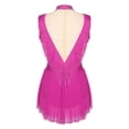 thumbnail image 4 of YiZYiF Kids Girls Sparkly Gymnastics Leotard Tassel Skirted Bodysuit Figure Skating Dance Costumes Hot Pink 16, 4 of 5