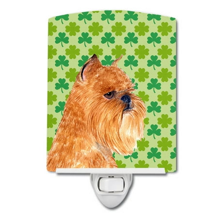 

Caroline s Treasures SS4425CNL Brussels Griffon St. Patrick s Day Shamrock Portrait Ceramic Night Light 6x4x3