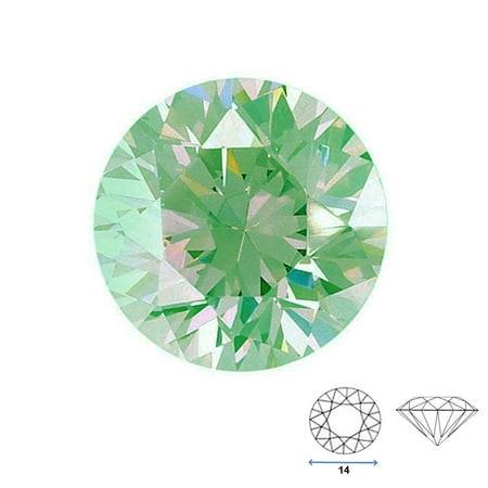 - Round Shape Imitation Peridot Faceted Gemstone Sized 14 mm