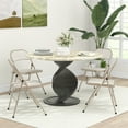 thumbnail image 2 of HOMCOM Metal Folding Chairs with Linen Cushion Foldable Chairs Beige, 2 of 10