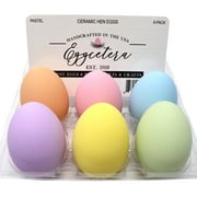Eggcetera Ceramic Nest Eggs Easter Fake Nesting Chicken Eggs Decor (Pastel) - 6 Pack