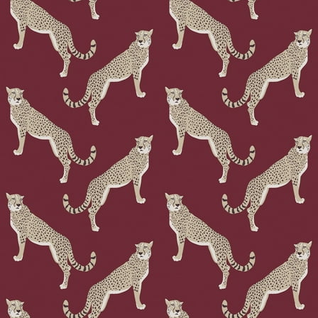 Nicole Miller Guepardo Oxblood Peel & Stick Wallpaper
