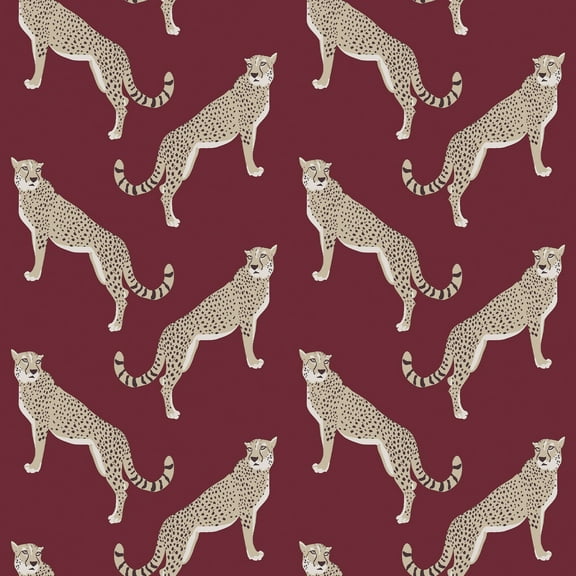 Nicole Miller Guepardo Oxblood Peel & Stick Wallpaper