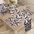 thumbnail image 2 of Ambesonne Flamingo Table Runner & Placemats, Watercolor Nature Camo, Placemat 4 pcs + Runner 16"x72", Dark Coral Pale Pink, 2 of 2