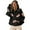 Black, variant on PUWEI Women's Football Sequin Hoodie Game Day Sweatshirts Long Sleeve Zipper Sweater with Pockets