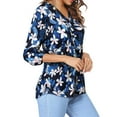 thumbnail image 5 of Nlife Women Floral Blouse for Women Hawaiian 3/4 Sleeve Top Tropical V-Neck Casual Shirt with Button Details, 5 of 7