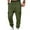10#Army Green, variant on Mens Waffle Knit Textured Cargo Pants Casual Tapered Sweatpants Elastic Waist Drawstring Travel Hiking Lounge Trousers White M