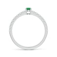 thumbnail image 2 of ANGARA Natural Classic Solitaire Emerald Promise Ring with Pave Diamonds in 14K White Gold for Women (Size-3.5mm) | May Birthstone, Anniversary, Jewelry Gift for Women | Natural Emerald Ring, 2 of 7