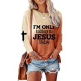 thumbnail image 1 of Easter Women's Gradient Letter Print Long Sleeve Top, 1 of 3