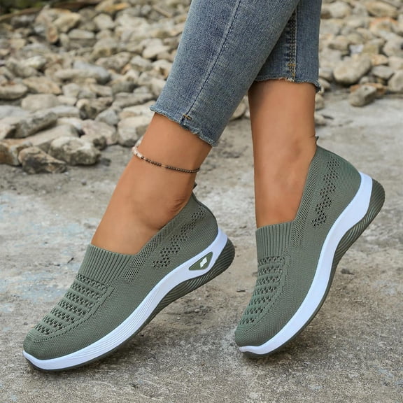 Uelaod Orthopedic Walking Shoes for Women Arch Support Slip-On Non Slip Tennis Shoes Breathable Mesh Stretch Work Shoes Comfort 2026 New Orthopedic Shoes