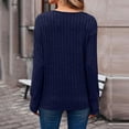 thumbnail image 5 of DuoJiaJ Womens 2025 Blouse Winter Fall Long Sleeve Tunic Tops Casual V Neck Button T-Shirts Blue S, 5 of 5