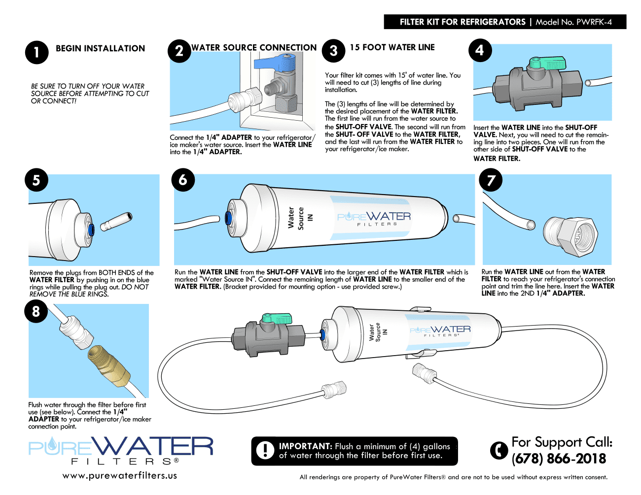 Inline Water Filter Kit For Refrigerators