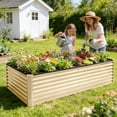 thumbnail image 3 of Noble House Raised Garden Bed, Galvanized Planter Box Stand Outdoor,Beige, 3 of 5