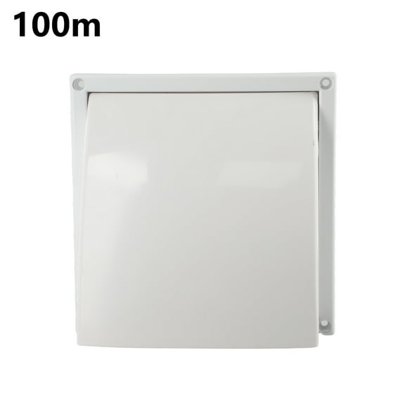 KDJ Exterior Wall Exhaust Vent Rainproof Range Hood Ventilation Outlet with Non-Return Shutter Flap, Spring-less Design for Bathroom Kitchen Extractor Fans HVAC 185*128*98mm White