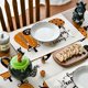 thumbnail image 3 of Juego de 4 manteles individuales lavables con diseño de calabazas navideñas para mesa de comedor, 3 of 5