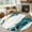 Aque, variant on Marble Turquoise Round Area Rug 3.3 FT, Non Slip Small Entryway Kitchen Mat, Gold Foil Ceramic Style Crack Scratch Washable Soft Circular Rug Non-Shedding Door Mat for Bathroom Playroom Kids Room