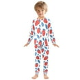 thumbnail image 6 of FORMRS Long Sleeve Top and Pants Pajama Set for Niños 2-Piece Sleepwear, Sizes 18M-8Y, Playful Strawberries, 6 of 6