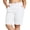 White, variant on ZToonmas Women's Plus Size High Waist Pull on Bermuda Shorts Stretch Waist Straight Leg Knee Length Casual Golf Walking Shorts with Side Pockets