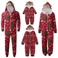 thumbnail image 1 of Mono con capucha de una pieza, conjunto de una pieza con estampado de árbol de Navidad, disfraz de cosplay con gorro de ciervo, mono informal holgado y ligero con cremallera, conjunto familiar, vino,, 1 of 6
