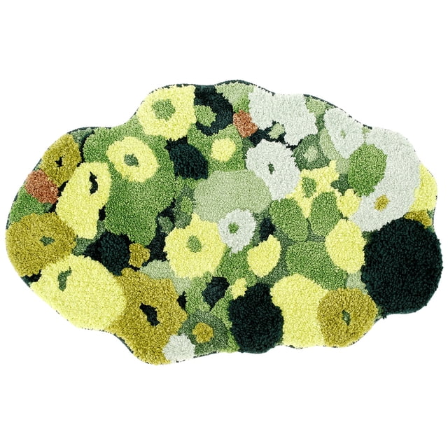 CIVG Moss Bathroom Rugs Absorbent Bath Mat Non-Slip Moss Bath Mat Soft Machine Washable Shower Mat Cute 3D Moss Shower Mat for Bathroom Front Door Entryway 60x90cm