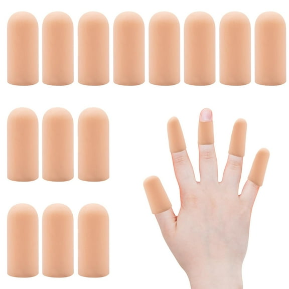 MODANU Gel Finger Cots 20 Pcs, Finger Protector Support Silicone Finger Sleeves for Trigger Finger, Hand Eczema, Finger Cracking, Finger Arthritis and More