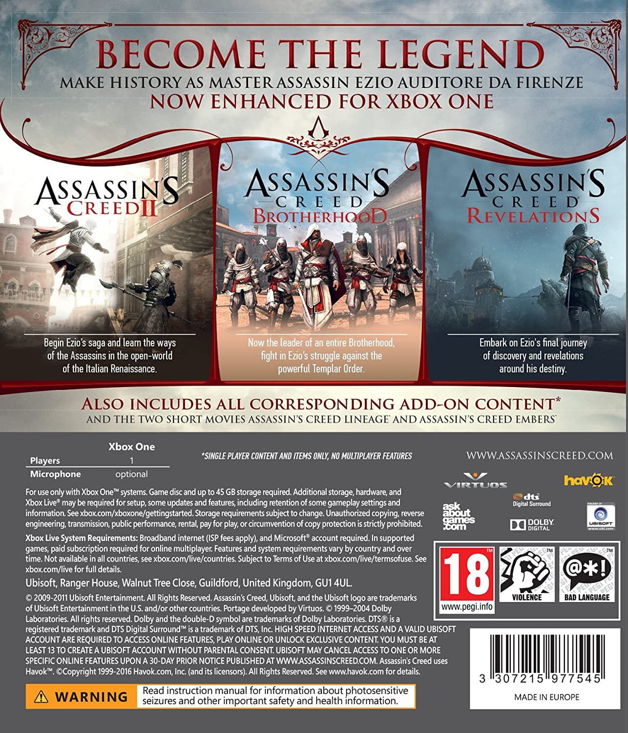 Assassin's Creed: The Ezio Collection, PlayStation 4 - Walmart.com