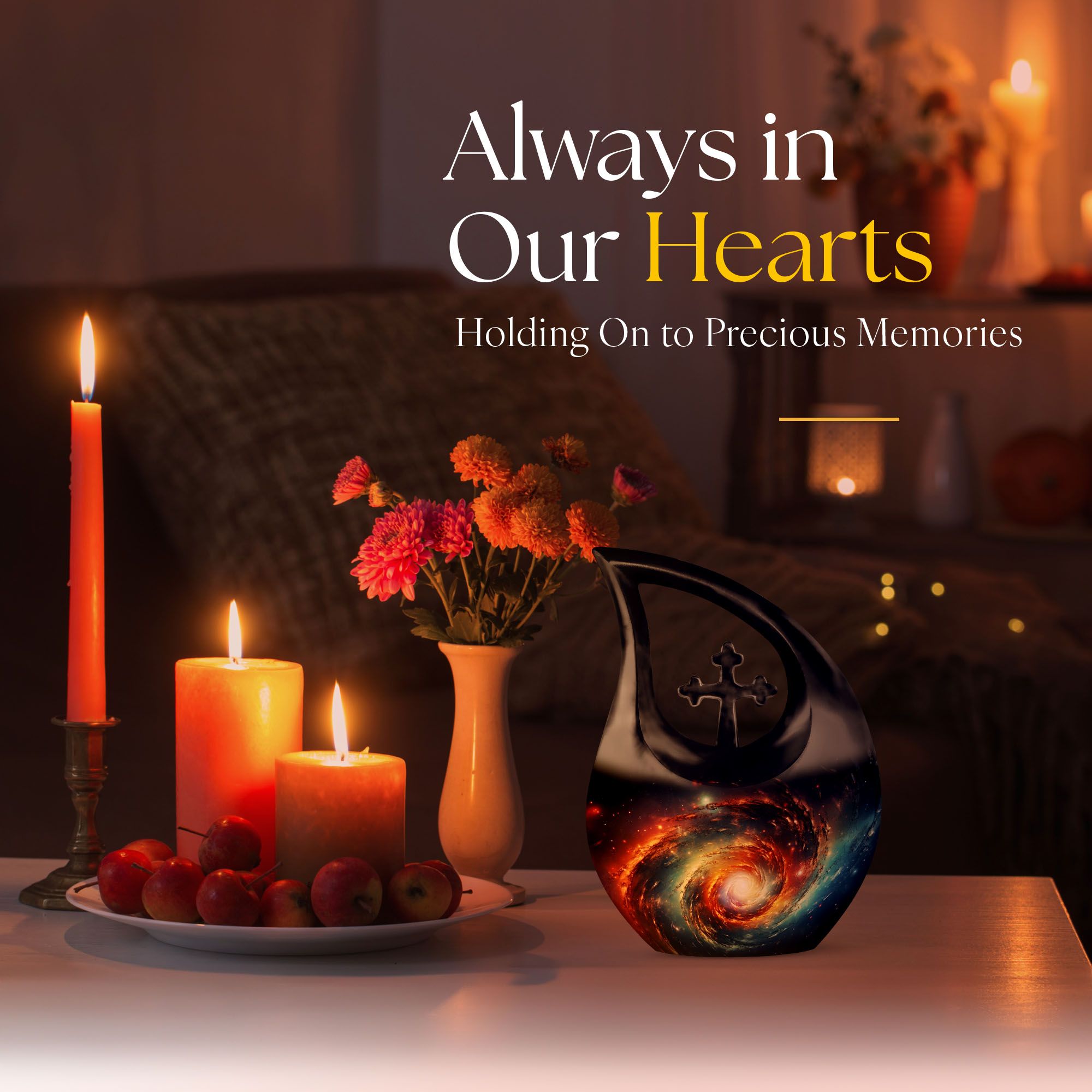 MUKTIVE Androema Galaxy Large Urns for Human Ashes Adult Female - Larger Cremation Urn for Adult Female Ashes - Decorative Memorial - 10 Inch