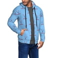 thumbnail image 3 of Zip Up Hoodies for Men - ice hockey sticks USA flag blue Long Sleeve Comfrt Men'S Fashion Hoodies & Sweatshirts, Jackets for Men Hoodies Pullover Clothing Clothes with Pouch, 3 of 5