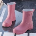 thumbnail image 6 of Women's Mid Calf Rain Boots Waterproof Fashion Garden Shoes Anti-slipping Soft Outsole Lightweight Rainboots Comfortable Insole Light Rain Shoes, 6 of 7