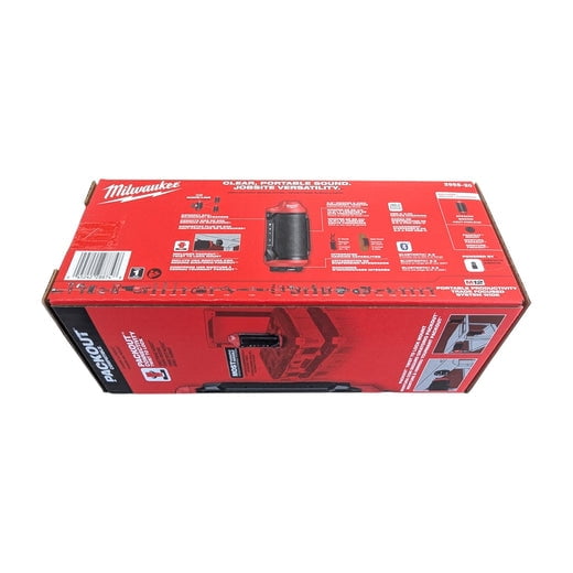 Milwaukee M12 Bluetooth Jobsite Speaker with PACKOUT Compatibility (2955-20) – Bluetooth 5.3, 200 ft Range, Audio Link, USB-C Charging, Tool Only