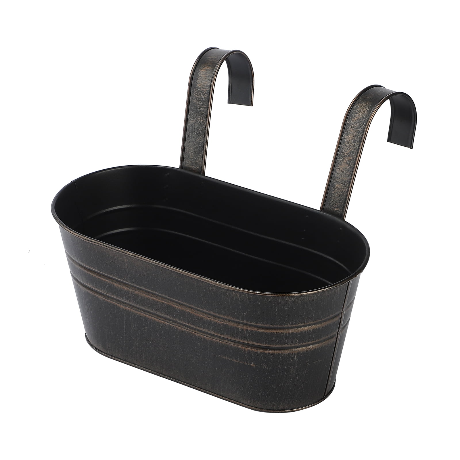 Metal Iron Hanging Flower Pots For Railing Fence Hanging Bucket Pots