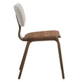 thumbnail image 3 of White Boucle and Walnut Side Chair with Upholstered Back (Set of 2), 3 of 7