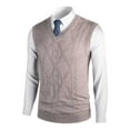 thumbnail image 1 of Gilet Cardigan en Laine pour Hommes, Col en V, Tricoté, Sans Manches, Décontracté, Chaud, Superposition d'Hiver, 1 of 1