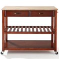 thumbnail image 3 of Crosley 2 Drawer Natural Wood Top Kitchen Cart in Cherry, 3 of 8