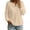 Khaki-37, variant on Perfectbot Women's Waffle Knit Henley Sweatshirt, Relaxed Fit Drop Shoulder Long Sleeve Ribbed Cuffs Top