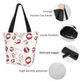 thumbnail image 3 of Goofa Red Lips Pattern Tote Bags,Large Capacity Bag,Beach Tote with Zipper Closure, Large Capacity and Foam Padding, 3 of 6