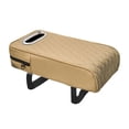 thumbnail image 2 of jiaping Arm Rest Pad Car Center Console Cover Universal PU Leather Car Armrest Box Cover beige, 2 of 9