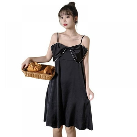 

Jolly Summer Sleepwear Fashion Comfortable Casual Bowknot Design Thin Sexy Home Suspender Nightdress