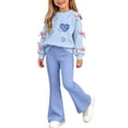thumbnail image 6 of Asgosdo Fall Two Piece Sets for Girls Bow Long Sleeve Top and Flared Pant Cute Casual Outfits Teen Winter Clothes Size 5-15Y, 6 of 8