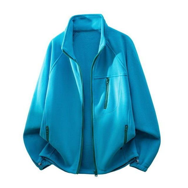 Veste en Molleton pour Homme, Veste en Molleton Décontractée Unie à Manches Longues avec Col Montant, Fermeture Éclair et Poches, Longue Veste pour Homme