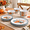 White, variant on 12-Piece White Dinnerware Set for 4 with Fall Pumpkin Design
