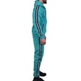 thumbnail image 4 of Riflessi Men's Athletic Sports Casual 2 Piece Reflective Tracksuit Hoodie Jogger Pants Sweatsuit Set (Turquoise, S), 4 of 4