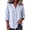 Blue, variant on longantii Linen Shirts for Women Basic 3/4 Sleeve Vneck T-Shirts Lightweight Solid Color Pullover Button Up Daily Wear for All Season Blue XL