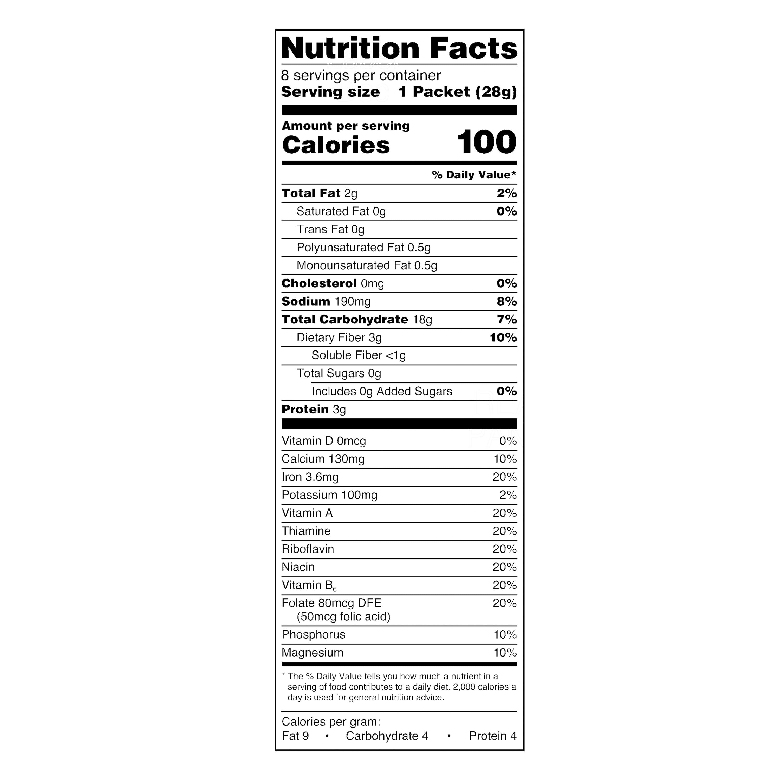 Great Value Sugar-Free Maple & Brown Sugar Instant Oatmeal, 0.99 oz, 8 Packets